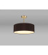 Baymont Antique Brass 3 Light E27 Semi Flush Fixture With 45cm x 15cm Faux Silk Shade Black-2