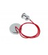 1.5m Suspension Kit 1 Light Polished Chrome, Red Braided Cable, E27 Max 60W, c, w Ceiling Bracket - 7