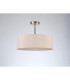 Baymont Antique Brass 3 Light E27 Semi Flush Fixture With 45cm x 15cm Dual Faux Silk Shade Nude Beige/Moonlight-11