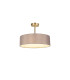 Baymont Antique Brass 3 Light E27 Semi Flush Fixture With 45cm x 15cm Faux Silk Shade Grey-1