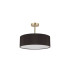 Baymont Antique Brass 3 Light E27 Semi Flush Fixture With 45cm x 15cm Faux Silk Shade Black-4