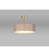 Baymont Antique Brass 3 Light E27 Semi Flush Fixture With 45cm x 15cm Faux Silk Shade Grey-2