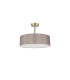 Baymont Antique Brass 3 Light E27 Semi Flush Fixture With 45cm x 15cm Faux Silk Shade Grey-4