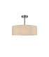 Baymont Satin Nickel 3 Light E27 Semi Flush Fixture With 45cm x 15cm Faux Silk Shade Ivory Pearl/White Laminate-1