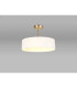 Baymont Antique Brass 3 Light E27 Semi Flush Fixture With 45cm x 15cm Faux Silk Shade White-2
