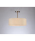 Baymont Satin Nickel 3 Light E27 Semi Flush Fixture With 45cm x 15cm Faux Silk Shade Ivory Pearl/White Laminate-2