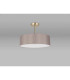 Baymont Antique Brass 3 Light E27 Semi Flush Fixture With 45cm x 15cm Faux Silk Shade Grey-11