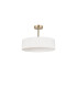 Baymont Antique Brass 3 Light E27 Semi Flush Fixture With 45cm x 15cm Faux Silk Shade White-4