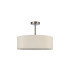 Baymont Satin Nickel 3 Light E27 Semi Flush Fixture With 45cm x 15cm Faux Silk Shade Ivory Pearl/White Laminate-4