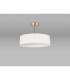 Baymont Antique Brass 3 Light E27 Semi Flush Fixture With 45cm x 15cm Faux Silk Shade White-11