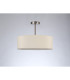 Baymont Satin Nickel 3 Light E27 Semi Flush Fixture With 45cm x 15cm Faux Silk Shade Ivory Pearl/White Laminate-11
