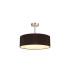 Baymont Satin Nickel 3 Light E27 Semi Flush Fixture With 45cm x 15cm Faux Silk Shade Black-1