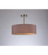 Baymont Satin Nickel 3 Light E27 Semi Flush Fixture With 45cm x 15cm Dual Faux Silk Shade Taupe/Halo Gold-2