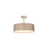 Baymont Satin Nickel 3 Light E27 Semi Flush Fixture With 45cm x 15cm Faux Silk Shade Grey-1