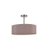 Baymont Satin Nickel 3 Light E27 Semi Flush Fixture With 45cm x 15cm Dual Faux Silk Shade Taupe/Halo Gold-4