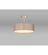 Baymont Satin Nickel 3 Light E27 Semi Flush Fixture With 45cm x 15cm Faux Silk Shade Grey-2