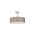 Baymont Satin Nickel 3 Light E27 Semi Flush Fixture With 45cm x 15cm Faux Silk Shade Grey-4