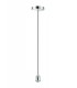 1.5m Suspension Kit 1 Light Polished Chrome, Black Braided Cable, E27 Max 60W, c, w Ceiling Bracket - 4
