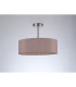 Baymont Satin Nickel 3 Light E27 Semi Flush Fixture With 45cm x 15cm Dual Faux Silk Shade Taupe/Halo Gold-11