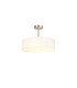 Baymont Satin Nickel 3 Light E27 Semi Flush Fixture With 45cm x 15cm Faux Silk Shade White-1