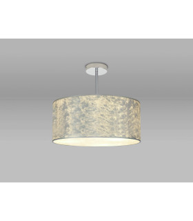 Baymont Polished Chrome 3 Light E27 Semi Flush Fixture With 50cm x 20cm Silver Leaf Shade-2