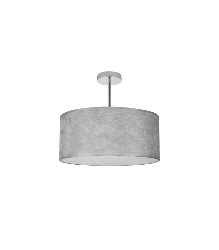 Baymont Polished Chrome 3 Light E27 Semi Flush Fixture With 50cm x 20cm Silver Leaf Shade-4