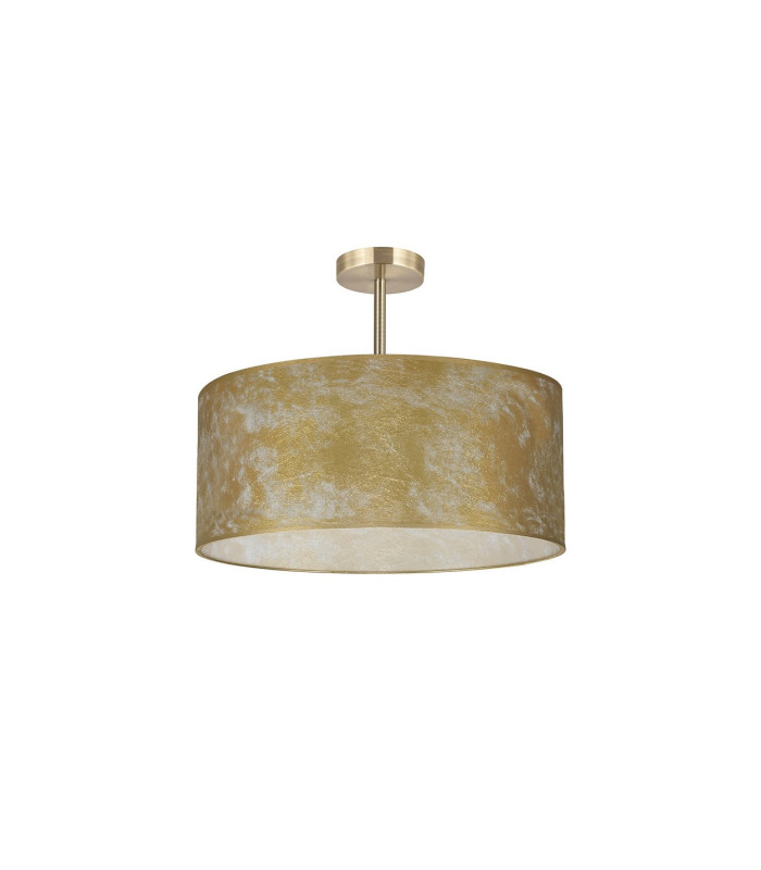 Baymont Antique Brass 3 Light E27 Semi Flush Fixture With 50cm x 20cm Gold Leaf Shade-4