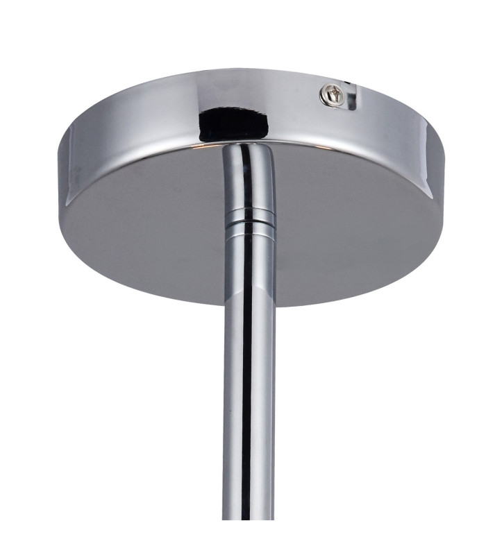 Baymont Polished Chrome 3 Light E27 Semi Flush Fixture With 50cm x 20cm Silver Leaf Shade-7