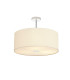 Baymont Polished Chrome 3 Light E27 Semi Flush With 50cm x 20cm Faux Silk Shade Ivory Pearl/White Laminate-1