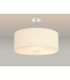 Baymont Polished Chrome 3 Light E27 Semi Flush With 50cm x 20cm Faux Silk Shade Ivory Pearl/White Laminate-2