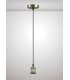 1.5m Suspension Kit 1 Light Antique Brass, Antique Base and Black Braided Cable, E27 Max 60W, c, w Ceiling Bracket - 2