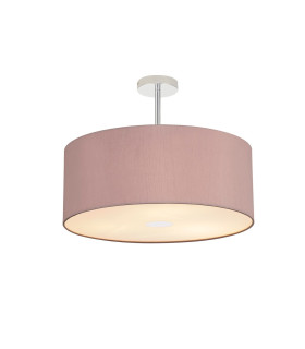 Baymont Polished Chrome 3 Light E27 Semi Flush With 50cm x 20cm Dual Faux Silk Shade Taupe/Halo Gold-1