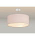 Baymont Polished Chrome 3 Light E27 Semi Flush With 50cm x 20cm Dual Faux Silk Shade Nude Beige/Moonlight-2