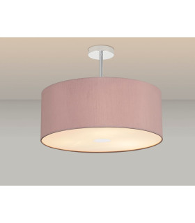 Baymont Polished Chrome 3 Light E27 Semi Flush With 50cm x 20cm Dual Faux Silk Shade Taupe/Halo Gold-2