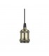 1.5m Suspension Kit 1 Light Antique Brass, Antique Base and Black Braided Cable, E27 Max 60W, c, w Ceiling Bracket - 5