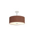 Baymont Polished Chrome 3 Light E27 Semi Flush With 50cm x 20cm Dual Faux Silk Shade Cocoa/Grecian Bronze-1