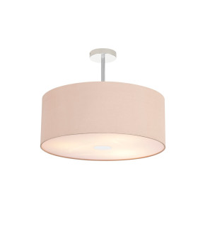 Baymont Polished Chrome 3 Light E27 Semi Flush With 50cm x 20cm Dual Faux Silk Shade Antique Gold/Ruby-1