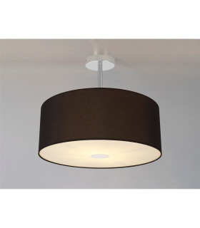 Baymont Polished Chrome 3 Light E27 Semi Flush With 50cm x 20cm Dual Faux Silk Shade Black/Green Olive-2