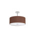 Baymont Polished Chrome 3 Light E27 Semi Flush With 50cm x 20cm Dual Faux Silk Shade Cocoa/Grecian Bronze-4