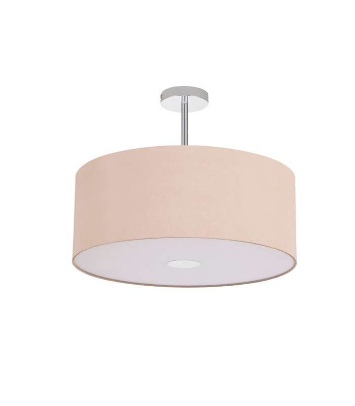 Baymont Polished Chrome 3 Light E27 Semi Flush With 50cm x 20cm Dual Faux Silk Shade Antique Gold/Ruby-4