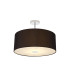 Baymont Polished Chrome 3 Light E27 Semi Flush With 50cm x 20cm Faux Silk Shade Black/White Laminate-1