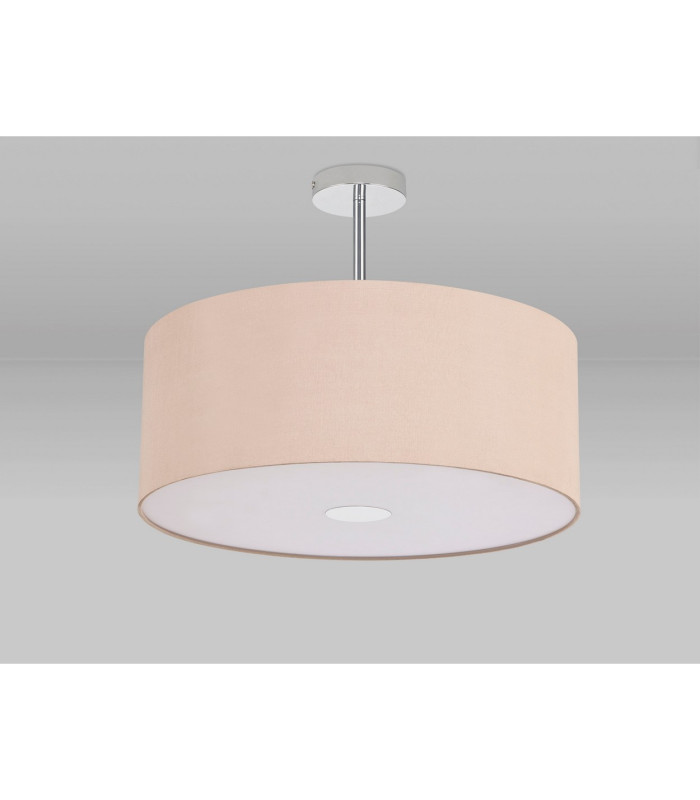 Baymont Polished Chrome 3 Light E27 Semi Flush With 50cm x 20cm Dual Faux Silk Shade Antique Gold/Ruby-13
