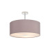 Baymont Polished Chrome 3 Light E27 Semi Flush With 50cm x 20cm Faux Silk Shade Grey/White Laminate-1