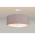Baymont Polished Chrome 3 Light E27 Semi Flush With 50cm x 20cm Faux Silk Shade Grey/White Laminate-2
