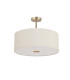 Baymont Antique Brass 3 Light E27 Semi Flush With 50cm x 20cm Faux Silk Shade Ivory Pearl/White Laminate-4