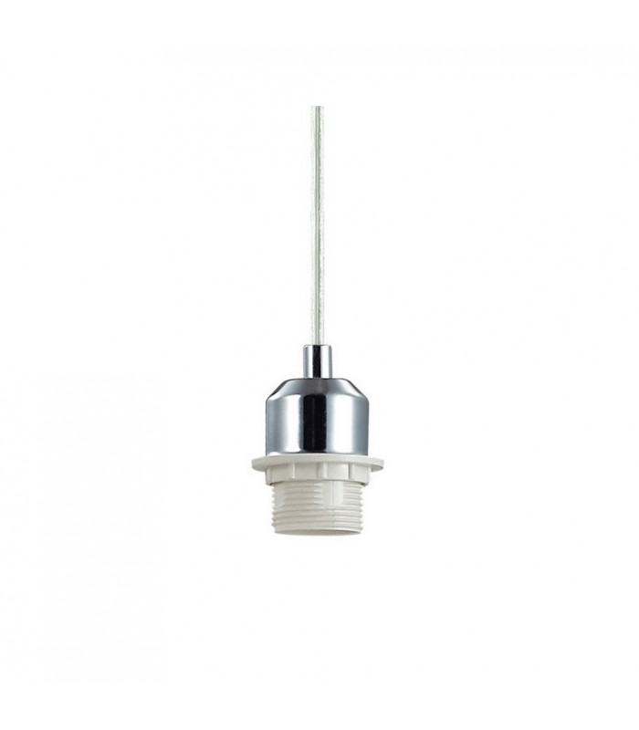 1.5m Suspension Kit 1 Light Polished Chrome, Clear Cable, E27 Max 60W, c, w Ceiling Bracket - 5