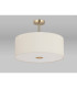Baymont Antique Brass 3 Light E27 Semi Flush With 50cm x 20cm Faux Silk Shade Ivory Pearl/White Laminate-13