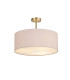 Baymont Antique Brass 3 Light E27 Semi Flush With 50cm x 20cm Dual Faux Silk Shade Nude Beige/Moonlight-1