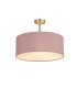 Baymont Antique Brass 3 Light E27 Semi Flush With 50cm x 20cm Dual Faux Silk Shade Taupe/Halo Gold-1