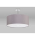 Baymont Polished Chrome 3 Light E27 Semi Flush With 50cm x 20cm Faux Silk Shade Grey/White Laminate-13